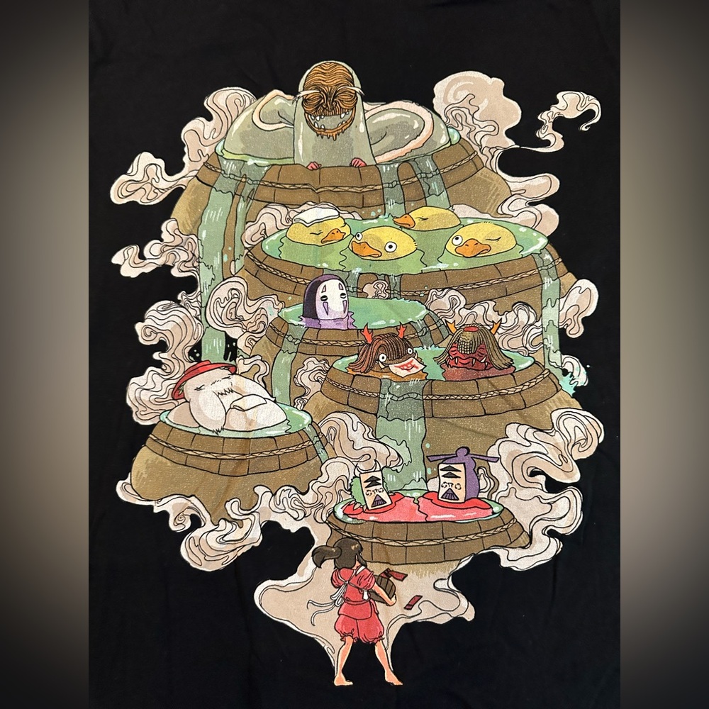 Spirited Away Ghibli Bathtime Men's T-shirt-Small - Picture 2 of 6